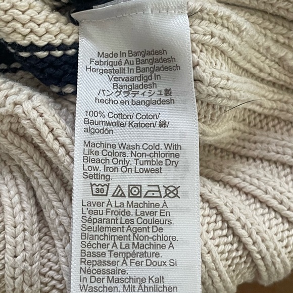 J. Crew Striped Women's Sweater in Ivory and Black, Size Small - Picture 9 of 9